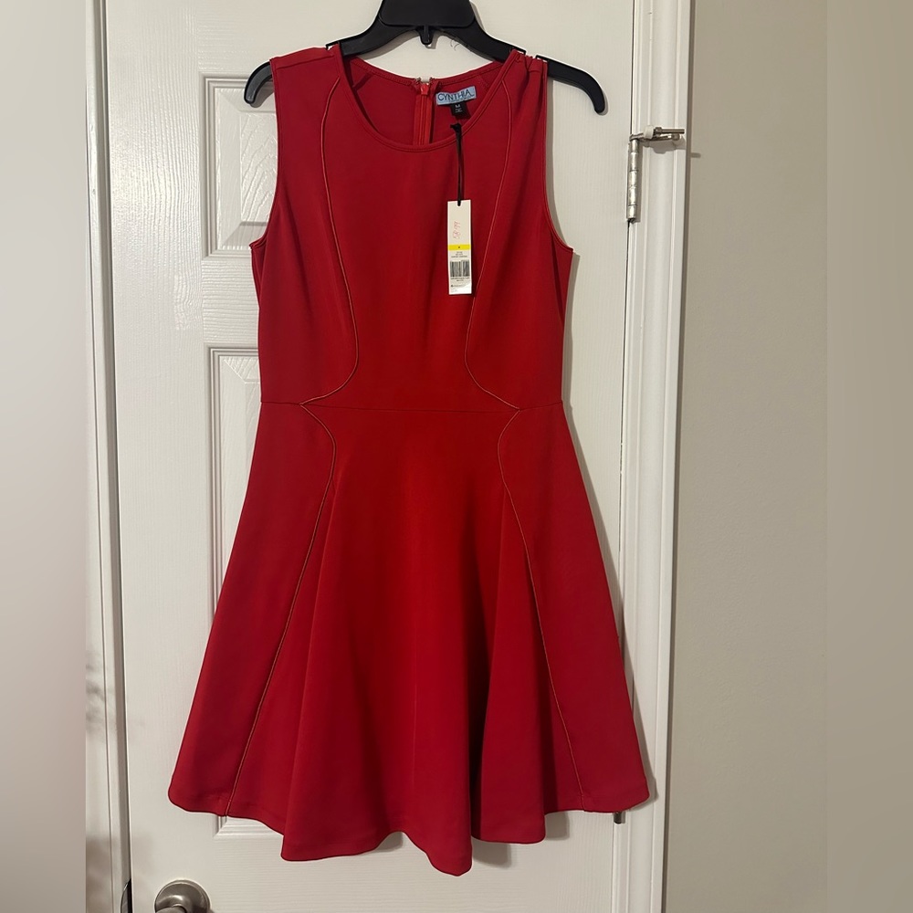 Red flowy dress